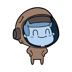 happy cartoon astronaut man