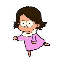 happy cartoon girl