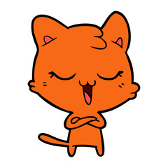 happy cartoon cat