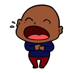 cartoon shouting bald man
