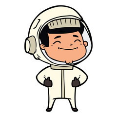 Obraz premium happy cartoon astronaut