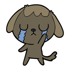 cute cartoon dog crying