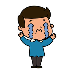 cartoon man crying