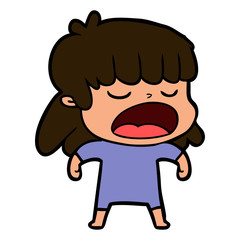 cartoon woman talking loudly