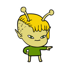 cute cartoon alien girl