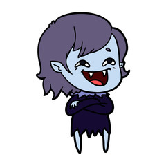 cartoon laughing vampire girl