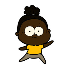 cartoon happy old woman