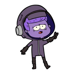 cartoon tired astronaut