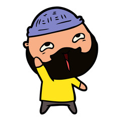 cartoon happy bearded man