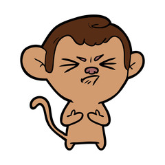 cartoon annoyed monkey