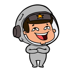 cartoon laughing astronaut