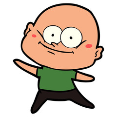 cartoon bald man staring