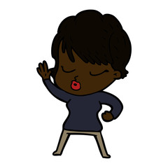 cartoon woman with eyes shut