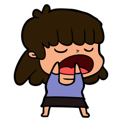 cartoon woman talking loudly