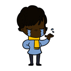 cartoon woman crying