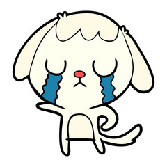 cute cartoon dog crying