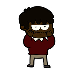 Obraz premium annoyed cartoon boy