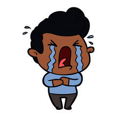 Obraz premium cartoon crying man