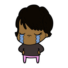 cartoon woman crying