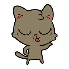 happy cartoon cat