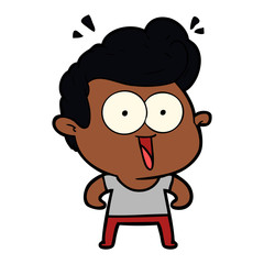 Obraz premium cartoon excited man