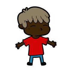 cartoon curious boy