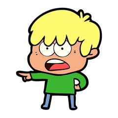 worried cartoon boy
