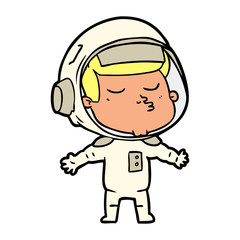 cartoon confident astronaut