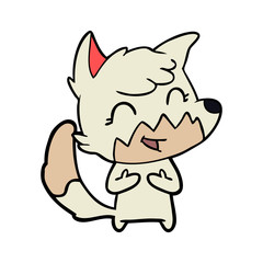 happy cartoon fox