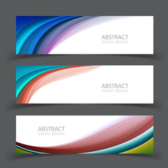 Fototapeta premium Set of banner templates. Modern abstract Vector Illustration design.