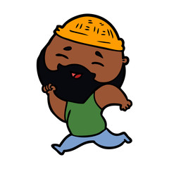 cartoon happy bearded man