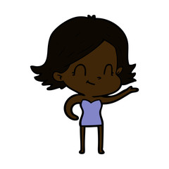 cartoon friendly girl