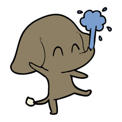 cute cartoon elephant spouting water