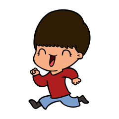 happy cartoon boy