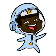 cartoon laughing astronaut