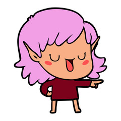 cartoon elf girl