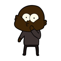 cartoon bald man staring
