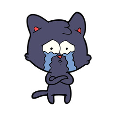 cartoon crying cat