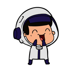 happy cartoon astronaut