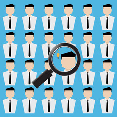 recruitment right candidate from the same qualification flat design