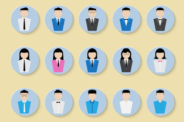 icon of working business  people, men and women