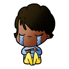 cartoon woman crying