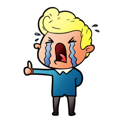 Fototapeta premium cartoon crying man