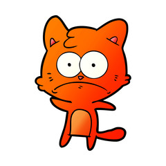 cartoon nervous cat