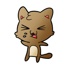 cartoon cat hissing