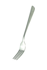 Silver fork isolated on white background, with clipping path.