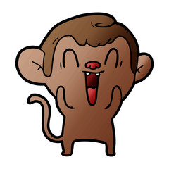 cartoon laughing monkey