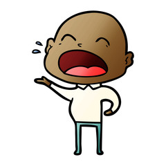 cartoon shouting bald man