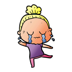 cartoon crying old lady