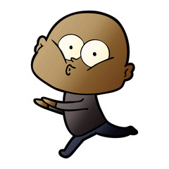 cartoon bald man staring